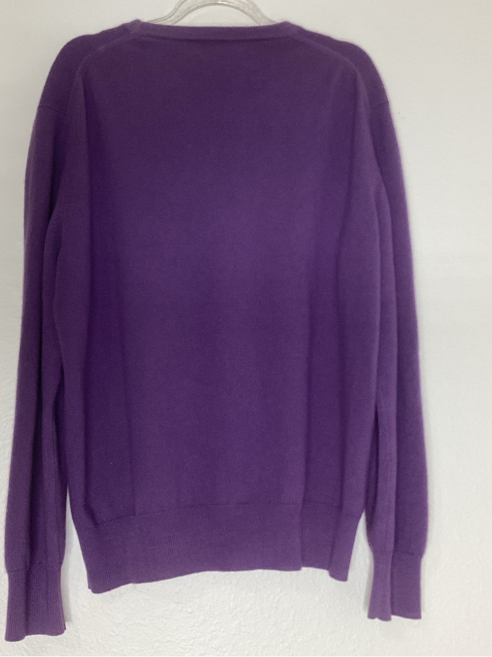 Regina Schrecker Cashmere Crewneck Sweater Italy Purple Lg - Picture 2 of 6
